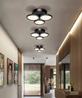 Modern Black Wall Sconce With No Fuss Pull Chain Globe Glass Shade Wall Light Fixture for Bedroom Living Room Hallway Bathroom And Staircase Minimalist Wall Mounted Lamp With Sleek Metal Body, installed in hallway.