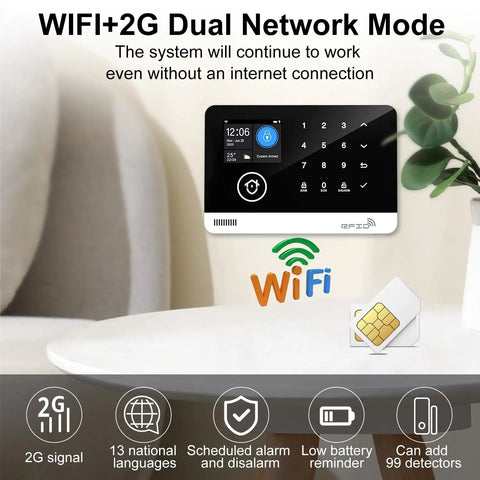 Heavy Duty All In One Wireless Home Security Alarm System 23 Piece Kit With Wifi Gsm Tracking built touchscreen control panel