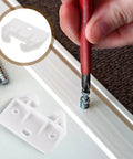 12 Pack Plastic Drawer Slides for Furniture Replacement Rails being installed with screwdriver on wood surface