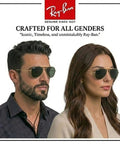 RB3030 Pilot Shape Non Polarized Shades For Men And Women With Green Lenses Unisex Eyewear Kit Included shown on models
