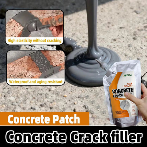 500G Busted Driveway Rescue High Flex Self Leveling Concrete Crack Filler Fast Dry Waterproof Sealant Cement Repair Paste for Outdoor Patio Pavers Heavy Duty Structural Sealant being applied to a crack in concrete.