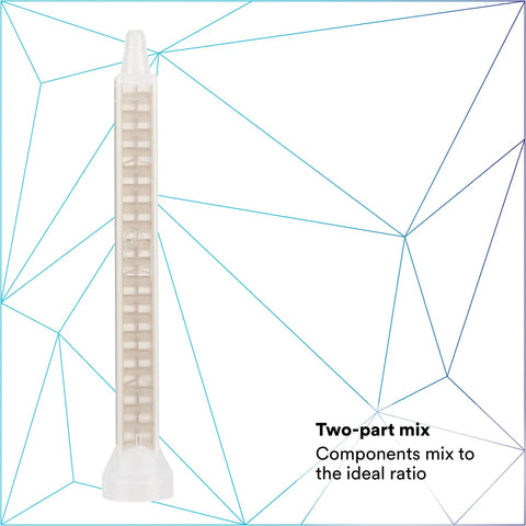 Heavy Duty Cascade Mixing Nozzle For Two Part Adhesives And Foams Works With Manual And Pneumatic Applicators Easy Cleanup Disposable Nozzles 1 Pack Of 6 Per Bag, white plastic mix nozzle