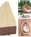 Durable Patio Egg Chair Cover With Zipper Fits Most Hanging Egg Swing Chairs 75 Inch High By 45 Inch Deep Waterproof Windproof Weather Resistant Beige