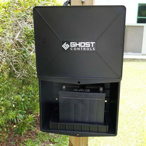 Large Deep Cycle Battery Box For Group 27 Batteries With Removable Locking Lid Padlock Ready Built To Last Heavy Duty Mounting Bracket And Installation Hardware Included Strain Relief Fitting For Safe Outdoor Battery Storage Battery Not Included