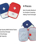 4 Pack Travel First Aid Pouches Durable 600D Oxford Exterior Grab And Go Ready Portable Outdoor Medical Bags Multi Function Emergency Kit Organizer 7 By 5 Inches Zippered Red And Blue