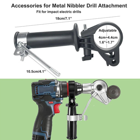 Heavy Duty Metal Nibbler Drill Attachment For Fast Burr Free Sheet Metal Cutting Turn Your Drill Into A Kickass High Speed Cutter For Iron Stainless Steel Aluminum Copper And Plastic With Clean Straight Lines And Curves, adjustable drill attachment