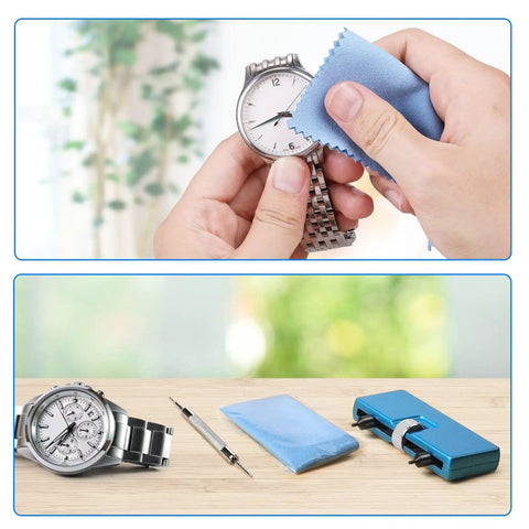 Watch Battery Replacement Kit With Back Opener And Spring Bar Tool, Rotate Open Case, Strap Removal, Case Opener displayed.