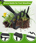 2 In 1 Stirrup Hoe And Cultivator Garden Tool With 62 Inch Adjustable Long Handle For Weeding And Bed Prep in use for soil aeration