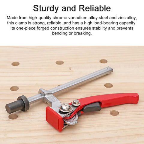 Hold Down Clamp With Quick Acting Ratchet For Woodworking Benches And Desktop Clips Built Tough As Nails From Alloy Steel And Zinc Alloy