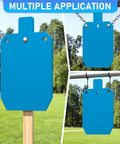 Torso Silhouette Steel Target For Shooting, One Half Inch AR500 Steel, Laser Cut 7 By 12 Inch Blue Target In Outdoor Range Setup