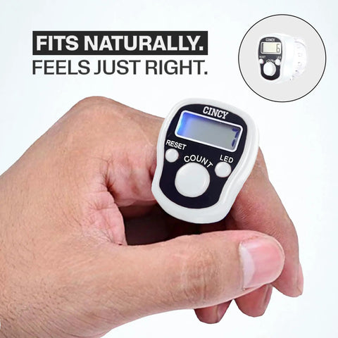Rock Solid Manual Tally Counter With Bright Led Screen For Night Reads And Instant Reset in a hand, displaying score 7.
