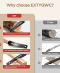 6-Inch Double Edge Pull Saw With Flexible SK5 Blade For Flush Cuts Japanese Style Pro Grade Woodworking Tool 17 TPI For Hard Wood And 11 TPI For Soft Wood Durable Double Edged Handsaw For Tight Rips And Smooth Cross Cuts comparison graphic with wood cutting examples