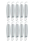 Super Heavy Duty 10 Pack Steel Extension Springs With 50kg Load Capacity, galvanized steel, 10 springs, ideal for garage doors and trailers.