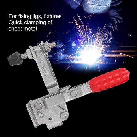 Beefy Stainless Steel Toggle Clamp With Opening Lever And Plastic Handle for Mechanical Equipment, Welding, Home Projects