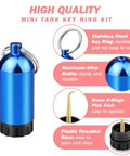 Mini Aluminum Alloy Scuba Dive Tank Key Ring With Brass O Ring Pick And Twelve O Rings Compact Valve Sealing Kit For Diving Gear Maintenance Blue Everyday Carry Field Repairs And Quick Seals On The Go with high-quality components.