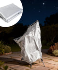 Reflective Telescope Cover with Storage Bag Weatherproof 420D Shield for Stargazing Gear, shown outdoors at night