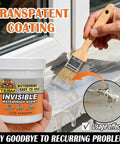 Tough As Nails Transparent Waterproof Adhesive And Invisible Leak Sealant used on a window gap with a brush application.
