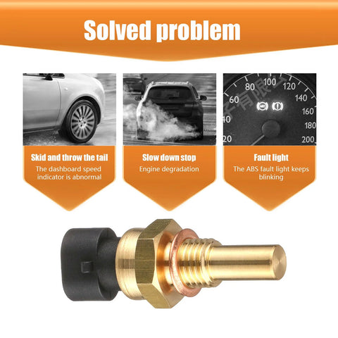 Engine coolant temperature (ECT) sensor with brass threaded body and black connector