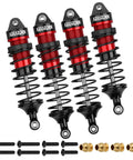 4Pcs Front And Rear RC Car Shocks Damper Assembly Set For 1 By 10 Scale RC Trucks 2WD And 4X4 Fits Slash Rustler Stampede Hoss VXL Black Red Replacement Parts Built To Last
