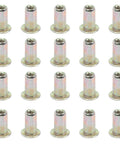 100 Piece M3 Zinc Coated Rivet Nut Set With Low Profile Threaded Inserts Shop Grade Assortment Kit For Automotive Metal Fabrication And Gearhead Builds Built Tough arranged in a grid.
