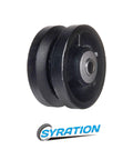 Heavy Duty 4 Inch Cast Iron V Groove Caster Wheel With 2 Inch Tread Width, Straight Roller Bearing, Capacity Up To 800 Lbs