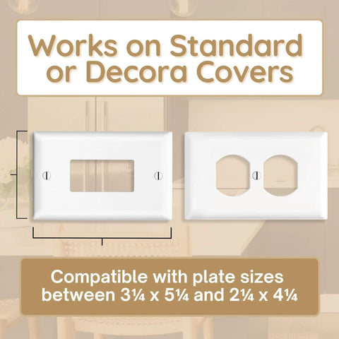 Horizontal Wall Outlet Shelf With Cord Storage Strap for Charging Stations and Speaker Shelves fits standard and Decora covers