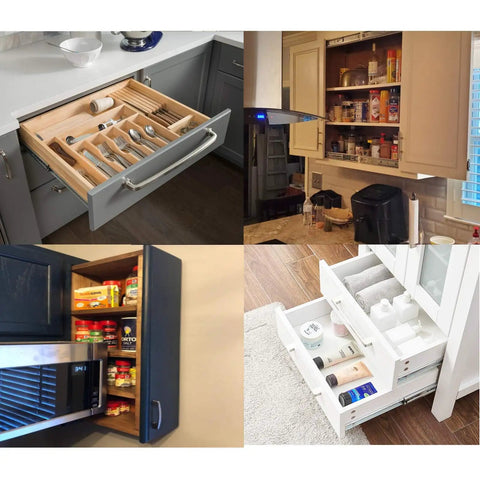 16 Inch Soft Close Drawer Slides, Heavy Duty Side Mount Cabinet Glides With Ball Bearing, 110Lb Capacity, installed in kitchen cabinets