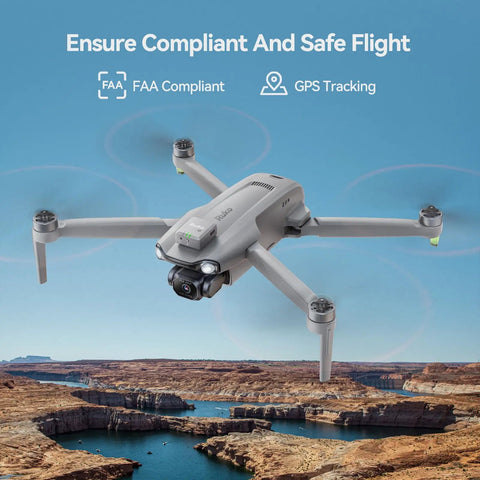 Solid Remote ID Module For Drones Featuring Built In GPS Tracker And Kickass Beeper For Fast Field Recovery No Sweat Setup sweet accessory on drone over landscape.