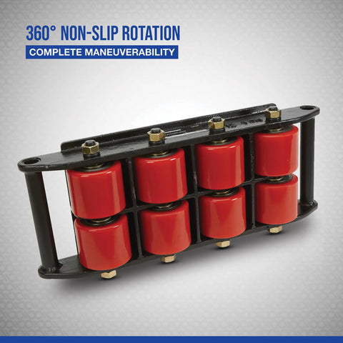 Heavy Duty Machinery Mover Dolly 26,400-Lb Capacity With 8 Rollers Equipment Skates, steel plate, 360° rotation, side view