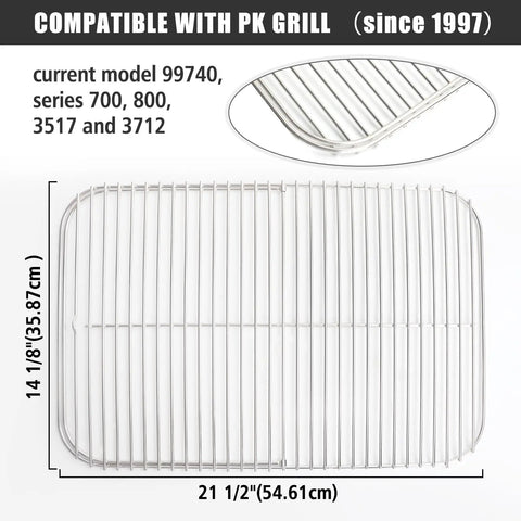 Heavy Duty Hinged Cooking Grid For Veteran Outdoor Grills Goof Proof Charcoal Flip System superb stainless steel rack, 14 1/8 x 21 1/2 inches.