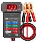 12V Car Battery Tester And Auto Voltmeter With Alternator Analyzer For Cars Trucks Motorcycles RVs ATVs SUVs Boats Yachts Mowers Golf Carts Delivers Sharp 0.01 Volt Readouts And Fast Real World Diagnostics, handheld with clamp leads