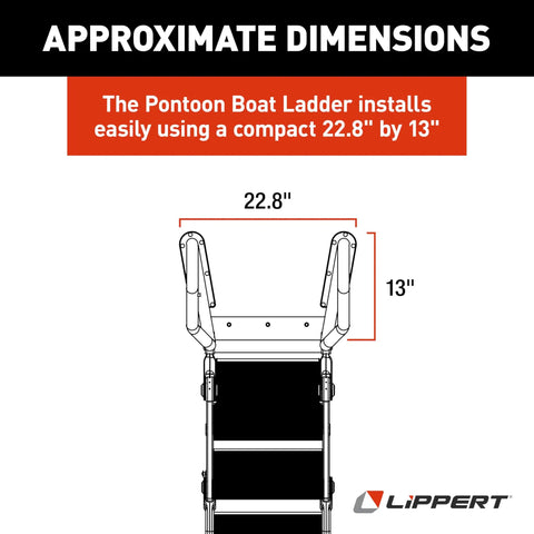SureStep Pontoon Ladder With Slip Resistant Steps Saltwater Rated Aluminum Treads And Stainless Steel Handrails Easy Boarding For Kids And Pups Heavy Duty 400 Lb Capacity ABYC Compliant Boat Access, 22.8 x 13 in