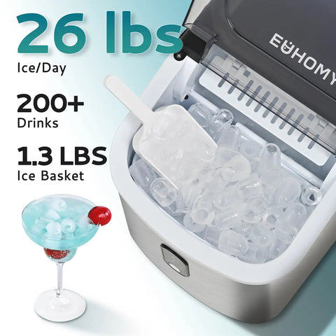 Beast Portable Ice Maker For Home Kitchen Camping And RV With Carry Handle Makes About 26 Lbs Of Ice Per Day In 6 Minutes