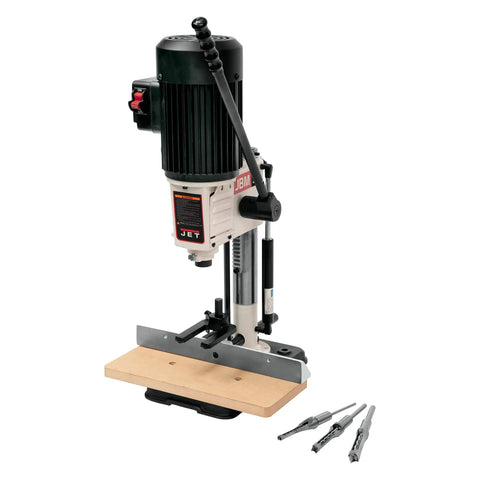 Benchtop Mortiser With One Half Inch Chisel And Four And Three Quarters Inch Stroke For Woodworking, 115 Volt Single Phase, One Half HP Motor, Reversible Column For Large Stock, Multi Position Mortising Handle, Quick Depth Stop, Model JBM-5