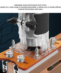 Tough As Nails Aluminum Palm Router Base 2 In 1 Compact Trimmer Bracket for precise woodworking, adjustable 0-5cm material thickness.