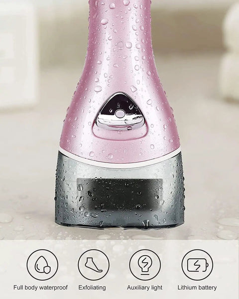 Cordless Rechargeable Electric Foot File And Callus Remover For Stubborn Dead Skin Care With Efficient Power Pedicure Tool, pink, waterproof design.
