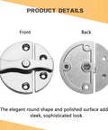 Front and back view of Heavy Duty Marine Boat Door Catch Latch in 316 Stainless Steel with polished finish, 2-pack with screws.