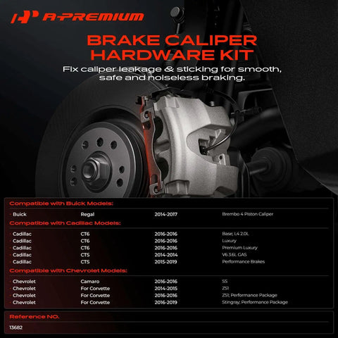 Rock Solid A Premium Front Side Disc Brake Hardware Kit For Chevy Camaro 2016 CTS And Regal 2014-2017 Performance Brakes Replacement Parts That Keep Your Rig Safe On The Road, brake caliper kit