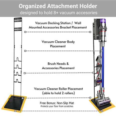 Sturdy Metal Dyson Cordless Vacuum Stand Docking Station Holder Built To Last With Universal Compatibility for V6 to DC Series
