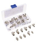 Heavy Duty 45-Piece Carbon Steel Metric Grease Fittings Assortment Kit With Straight And Angled Zerk Gun Nipples For Auto Repair Shop And Garage Maintenance Efficiency, organized in case