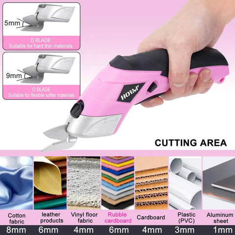 3.7V Cordless Electric Scissors Fast Cutting Fabric Cutter For Carpets Cardboard Leather With Dual Blades And Charging Cable perfect for cutting various materials.
