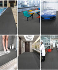 Hella Tough Non Slip Pvc Floor Mat, Cuttable Poolside Runner For Garage And Commercial Spaces, Super Water Draining Vinyl Rug With Killer Grip, Gray 3 By 35 Feet displayed in various environments including poolside and kitchens.