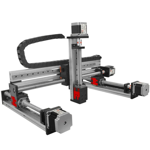 Gantry Linear Stage XYZ Slide Table for DIY CNC Machining, 100mm Travel on Each Axis, 100mm Square Work Area, Nema 23 Stepper Ready