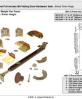Top Tier Full Access Bi Fold Door Hardware Set Rock Solid Build with various components for 1 1/8 to 1 3/4 inch panels.