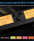 VU3 Pro Dual Analog VU Meter For Audiophiles 2 Way Amplifier Switch And Speaker Selector 2 In 2 Out Audio Switcher Box With DB Panel Display, black aluminum, 85x45mm