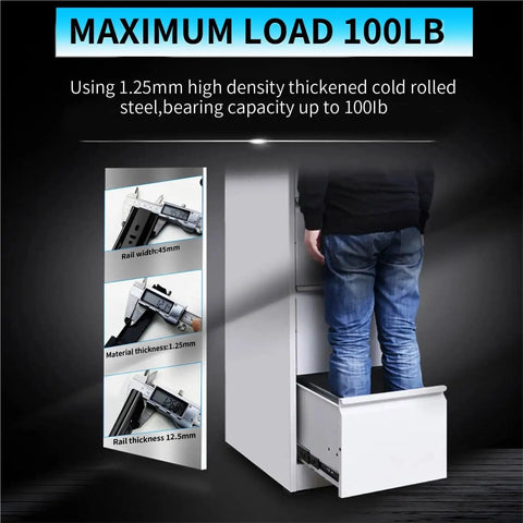 Full Extension Drawer Slides Side Mount 10 To 24 Inch Ball Bearing Metal Black Rails Track Guide Glides Drawer Runners cabinet load test