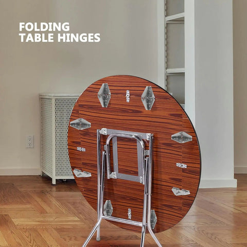 Beefy Iron Folding Table Hinge Set For Cabinets And Wall Mounts, heavy duty silver hinges on wood table