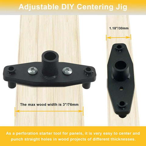 Pro Dowel Jig Kit For Floating Shelf Brackets Self Centering Drill Guide Adjustable Heavy Duty Metal Locator on Wood Panel
