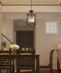 Pendant Light Fixtures For Ceiling And Kitchen Island, Hip Modern Black Chandeliers For Entryway, Bedroom, Living Room, And Dining Room, Tempered Glass With Polished Finish, Sleek Stylish Home Lighting above dining table in living room.
