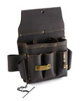 Premium Leather Electrician Tool Pouch With Ten Pockets Tape Holder And 3 Inch Belt Loop Built Tough Pro Gear For On Site Wiring